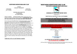 Schedule - Northern Newfoundland Club