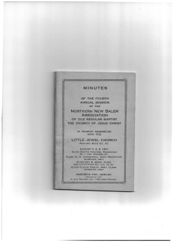 1961 - Northern New Salem Association of Old Regular Baptist