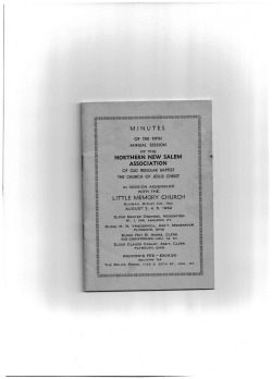 1962 - Northern New Salem Association of Old Regular Baptist