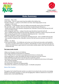 Game Rules - Northern NSW Football
