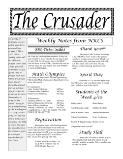 Weekly Notes from NKCS - North Kern Christian School