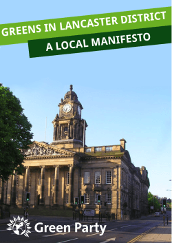 Local Manifesto - North Lancashire Green Party