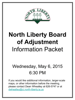North Liberty Planning Commission Information Packet