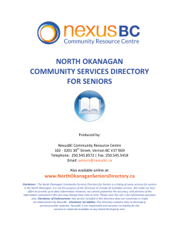 north okanagan community services directory for seniors