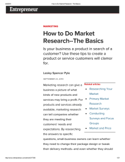 How to Do Market Research--The Basics