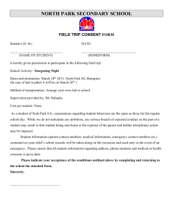 Field Trip Parent Letter and Consent Form 2014