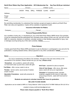 North River Riders Day Pass Application 2015