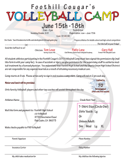 Cougar Camp flyer and mail in registration form