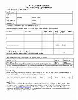 North Toronto Tennis Club 2015 Membership Application Form
