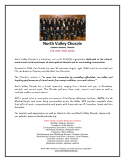 NVC Overview - North Valley Chorale