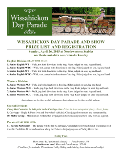 WISSAHICKON DAY PARADE AND SHOW PRIZE LIST AND