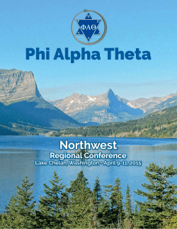Friday, April 10 - 2015 Phi Alpha Theta Northwest Regional