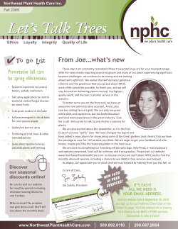 Let`s Talk Trees - Northwest Plant Health Care