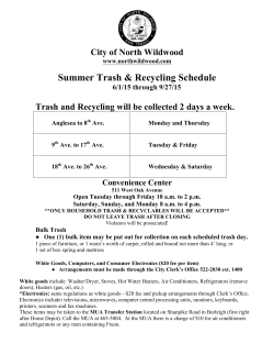 Trash Schedule - City of North Wildwood