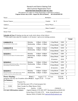 Norwich and District Skating Club 2015 Summer Registration Form