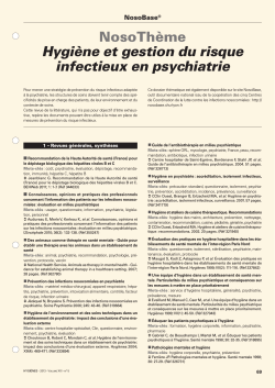 HygiÃ¨ne et gestion du risque infectieux en psychiatrie