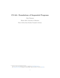 CS 241: Foundations of Sequential Programs - Lecture Notes