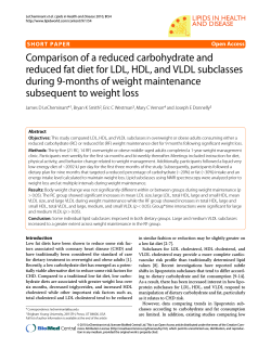 Comparison of a reduced carbohydrate and reduced fat diet for LDL