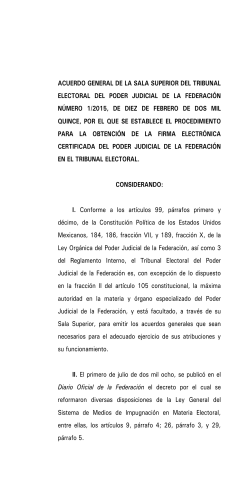 Acuerdo General 1/2015 - Notificaciones por Correo ElectrÃ³nico