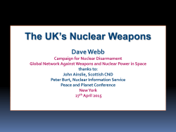 The UK`s Nuclear Weapons - No to war