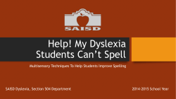 Help! My Dyslexia Students Can`t spell
