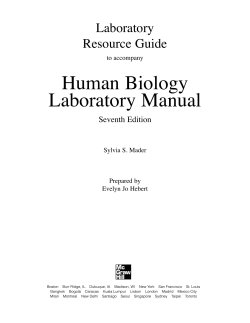Human Biology Laboratory Manual - McGraw