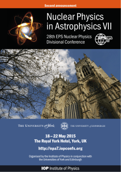 Second Announcement - Nuclear Physics in Astrophysics Conference