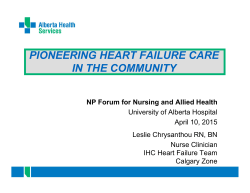 PIONEERING HEART FAILURE CARE IN THE COMMUNITY