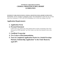 CHORAL BOOSTER SCHOLARSHIP GUIDELINES