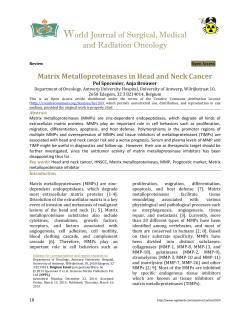 Matrix Metalloproteinases in Head and Neck Cancer