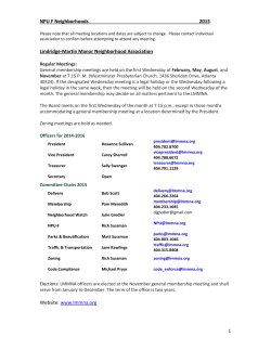Neighborhood Association contact and meeting information - NPU-F