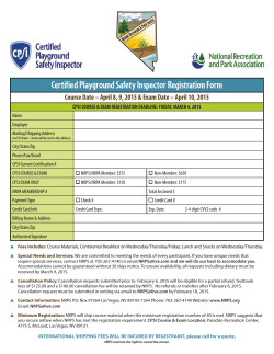 Certified Playground Safety Inspector Registration Form Course Date