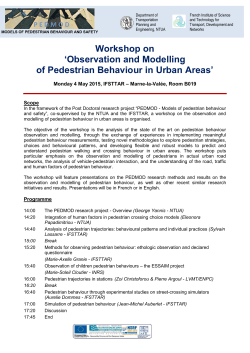 Workshop on `Observation and Modelling of Pedestrian Behaviour in