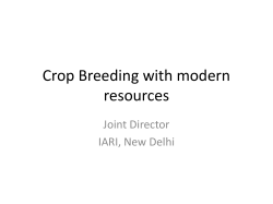 Crop Breeding with modern resources