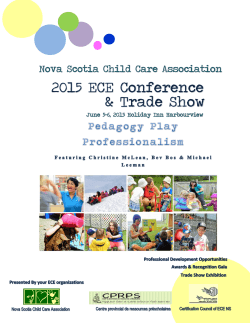 Pedagogy, Play and Professionalism- ECE Conference June 5