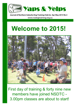 Apr/May Newsletter - Northern Suburbs Dog Training Club