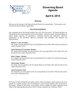 Governing Board Agenda April 8, 2015