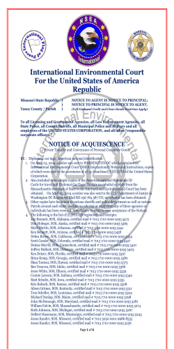 Notice of Acquiescence Washington D.C.