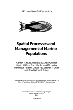 Spatial Processes and Management of Marine Populations Gordon