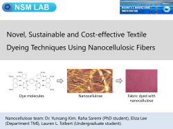 Novel, Sustainable and Cost-effective Textile Dyeing Techniques