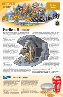 Earliest Humans Newsletter