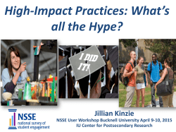 High-Impact Practices: What`s all the Hype? - NSSE