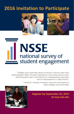 2016 Invitation to Participate - NSSE