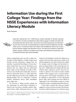 Information use during the first college year - NSSE