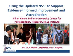 Using the Updated NSSE to Support Evidence