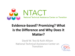 Evidence-based? Promising? What is the Difference and Why Does