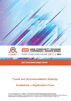 Travel and Accommodation Subsidy Guidelines + Application Form