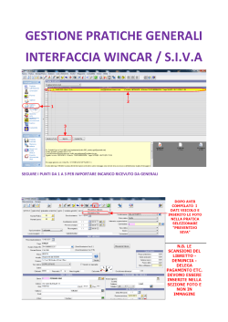 GESTIONE PRATICHE GENERALI INTERFACCIA WINCAR / S.I.V.A