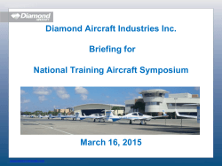 Diamond Aircraft Industries Inc. Briefing for National Training