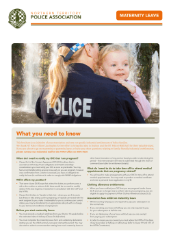 Maternity Leave - Northern Territory Police Association